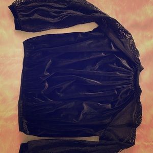 Free People Velvet and Lace Top